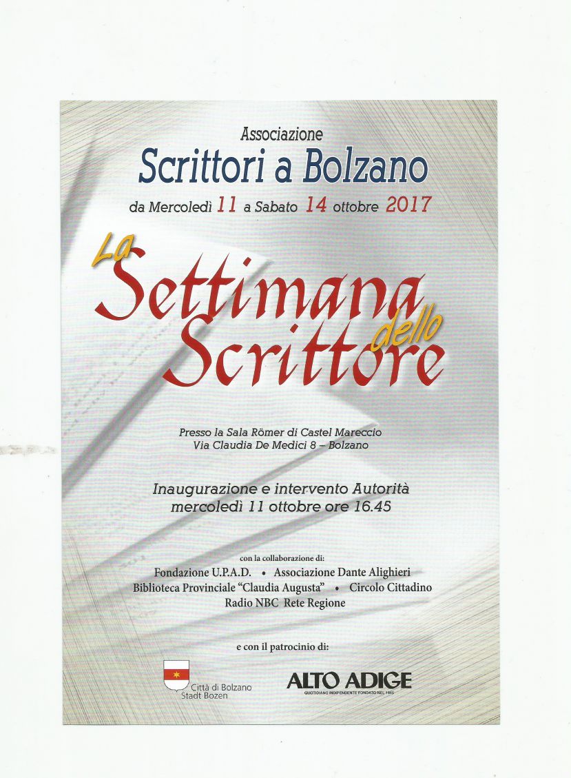 Scrittori a Bolzano: una settimana di incontri