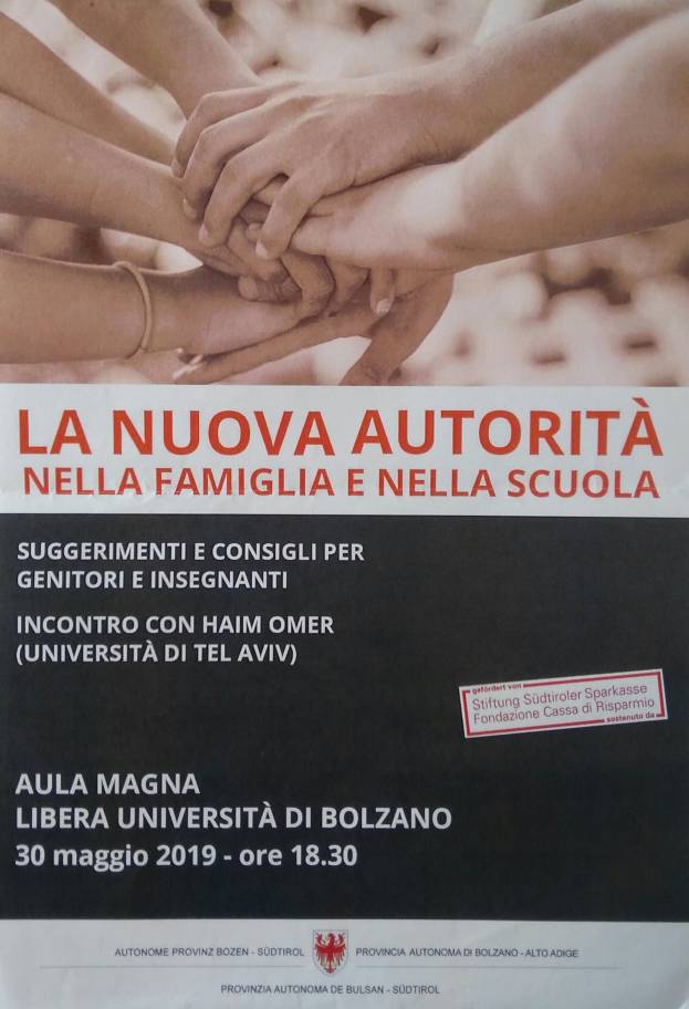LA NUOVA AUTORIT&Agrave; NELLA FAMIGLIA E NELLA SCUOLA: un convegno a Bolzano giovedi 30 maggio